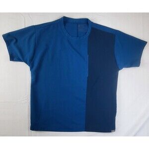 Figs Scrub Top Womens Large Blue Technical Collection Zip Pocket Crew Neck